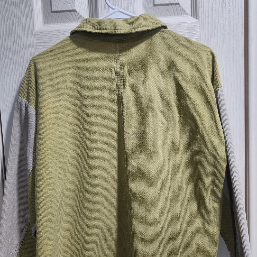 LA Hearts Corduroy Shacket‎ XS/S Chartreuse Green Colorblock Button Jacket - Picture 11 of 13